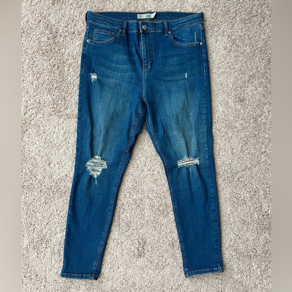 TopShop Moto “Jamie” Distressed Jeans
